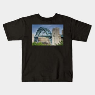 Tyne Bridge and Newcastle Quayside Kids T-Shirt